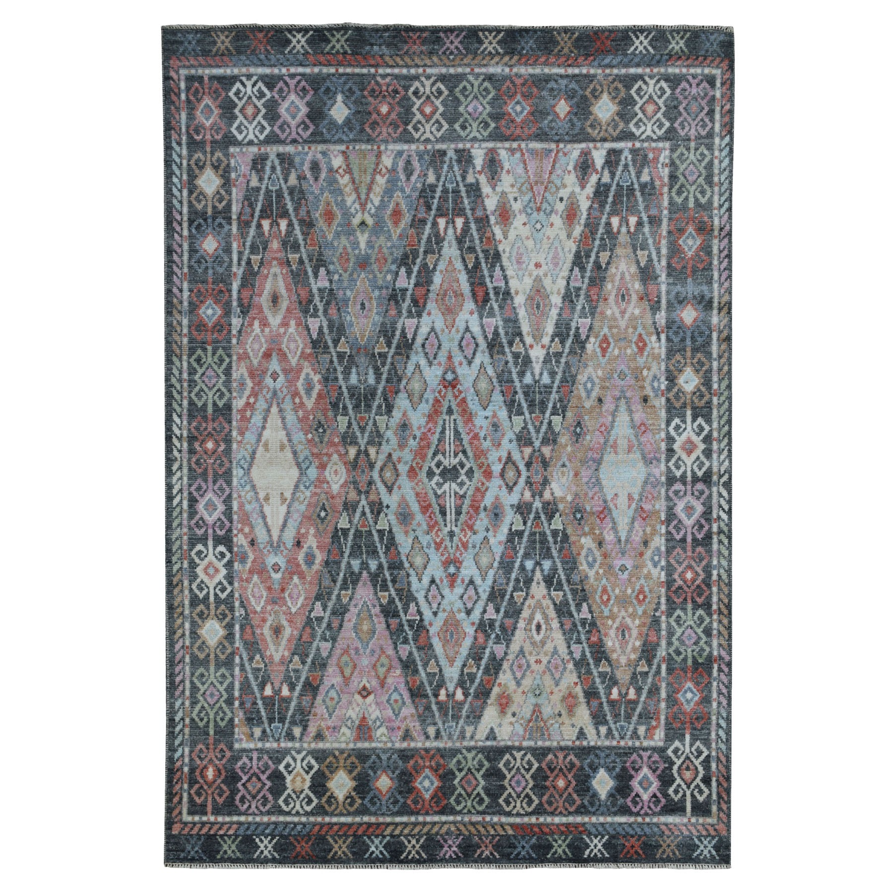 Traditional Wool Hand-Knotted Area Rug 6'4